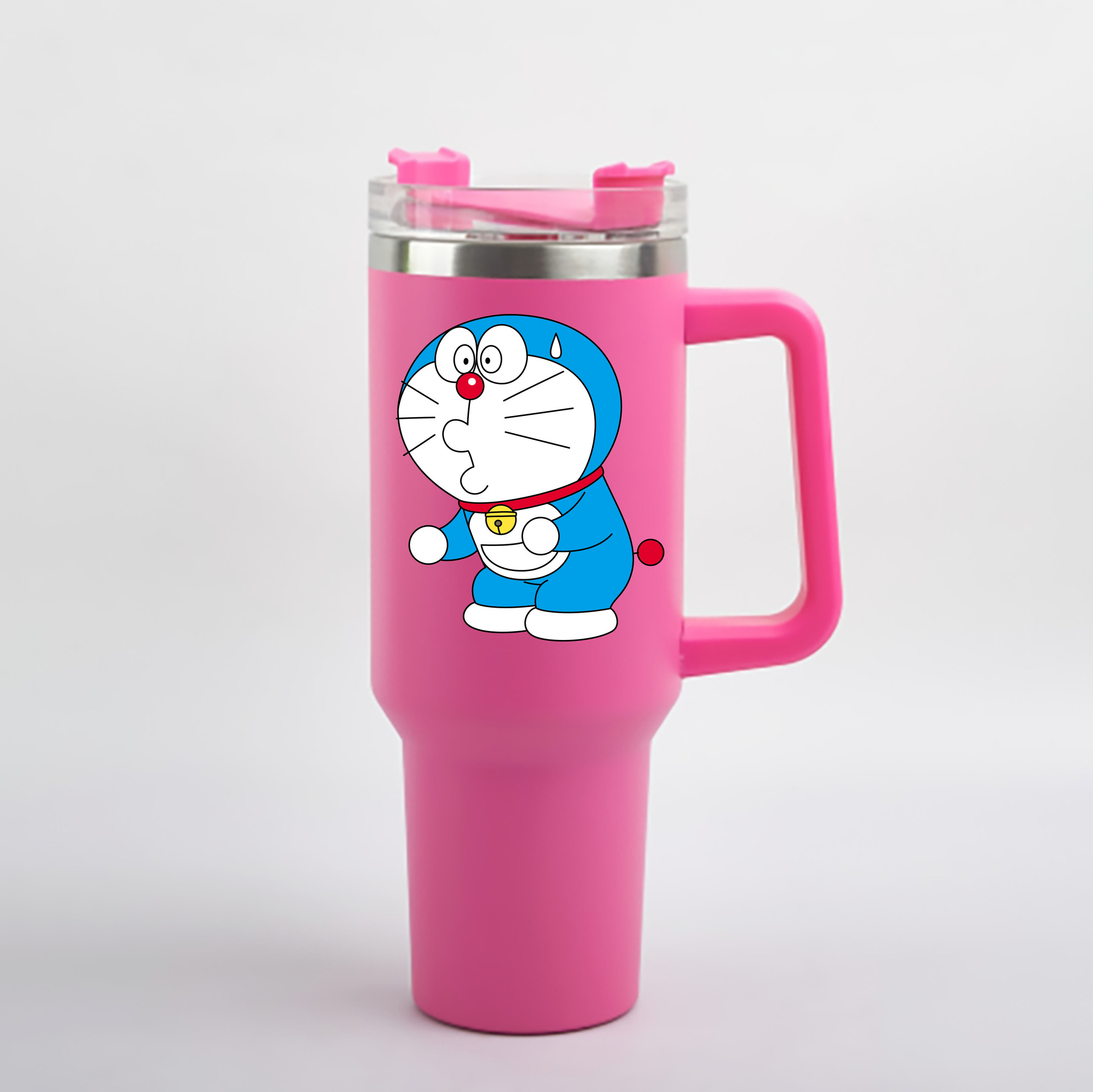 （画像用） ドラえもん Doraemon 1200mL車用タンブラー - クリスタルステッカー（プラスチックストロー付き）